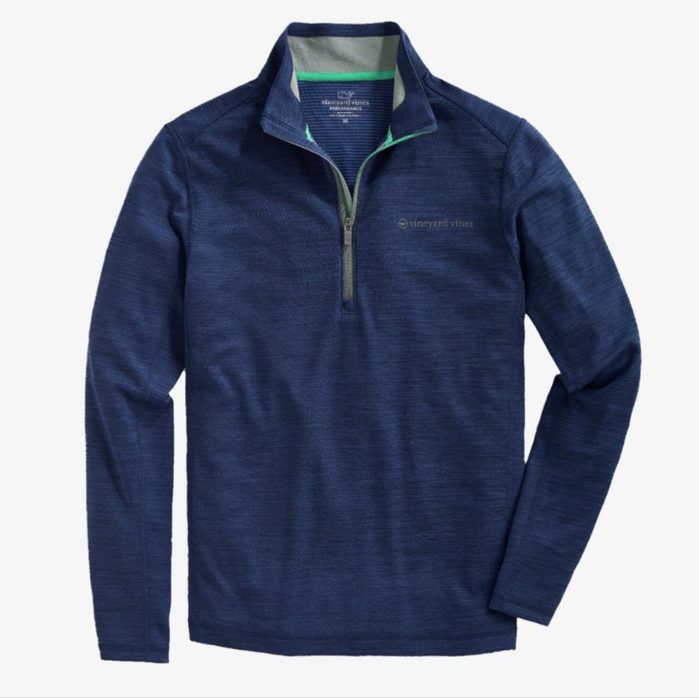 Vineyard Vines Sankaty Performance Quarter-Zip Pullover Sweater Blue Large